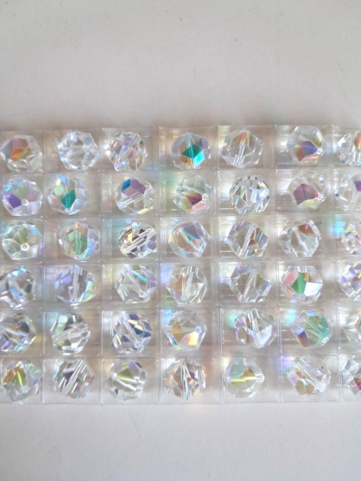 FACTORY BOX, 48 PIECES, SWAROVSKI, ROCKY CUT, CRYSTAL BEADS, 11 MM CAB, #371