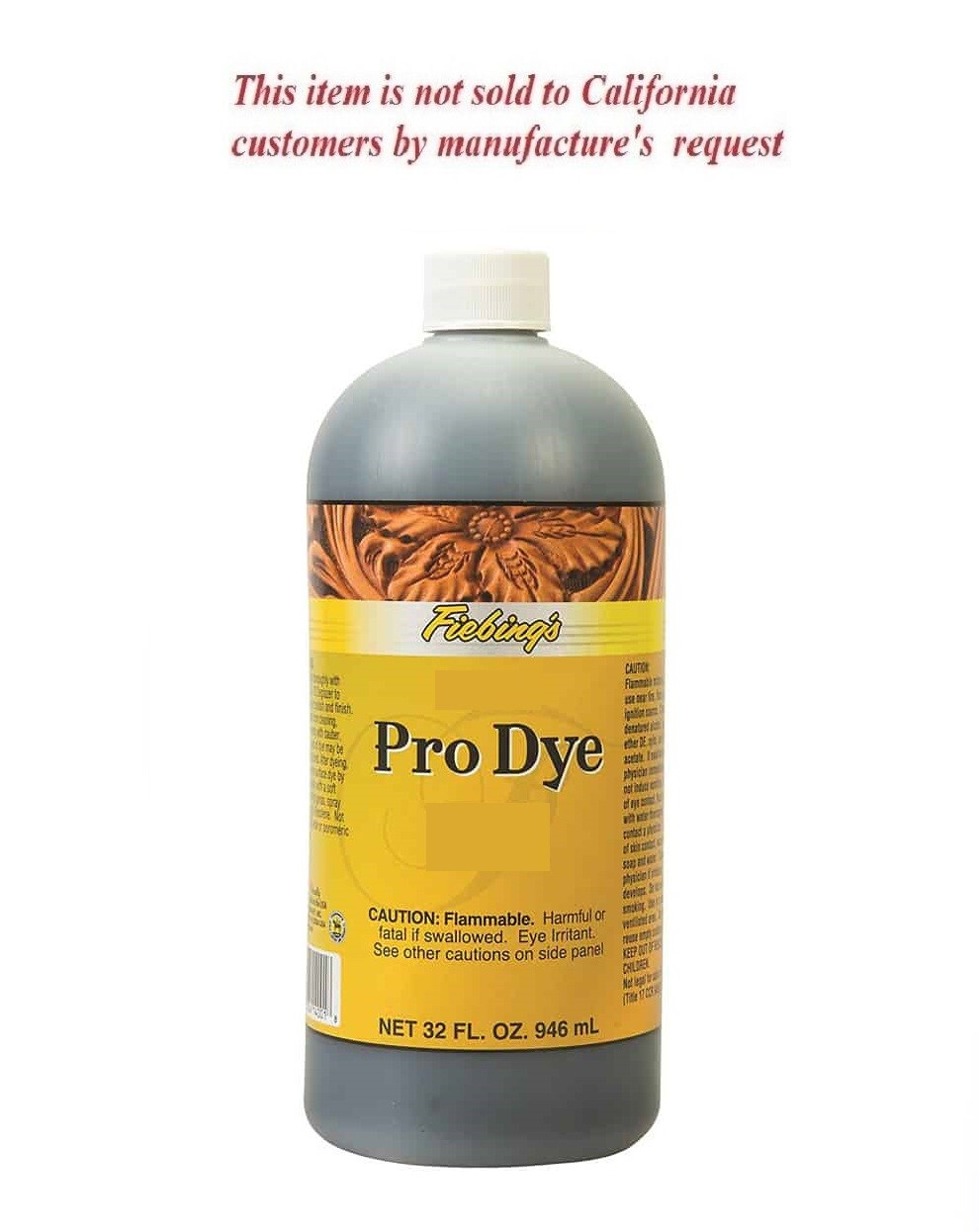 Fiebing’s Professional Pro Oil Leather Dye 32 oz. (1 Q) – not for CA customers