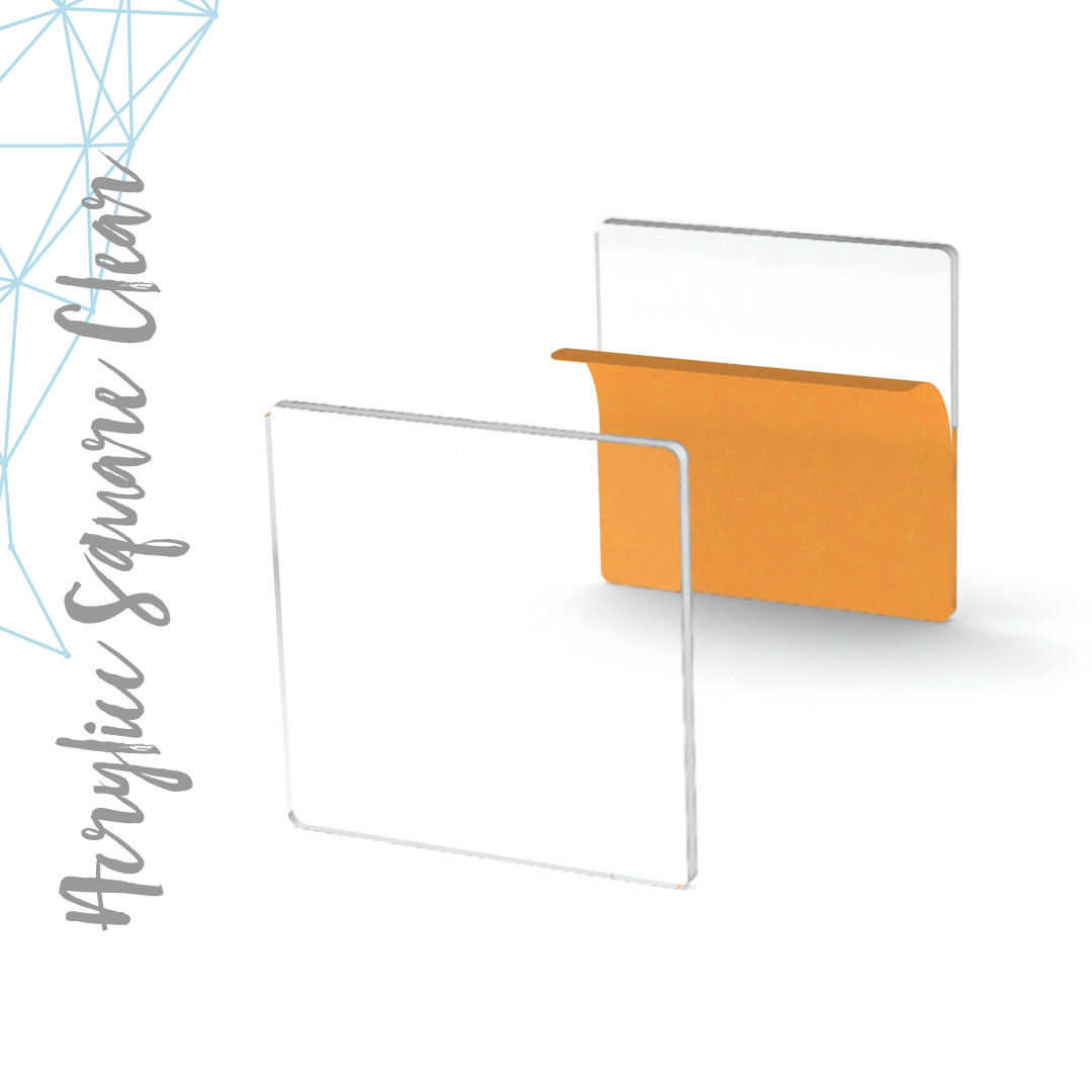 CLEAR ACRYLIC SQUARE BLANK 1/8″ THICK- (PACK 25-50-100) SELECT SIZE
