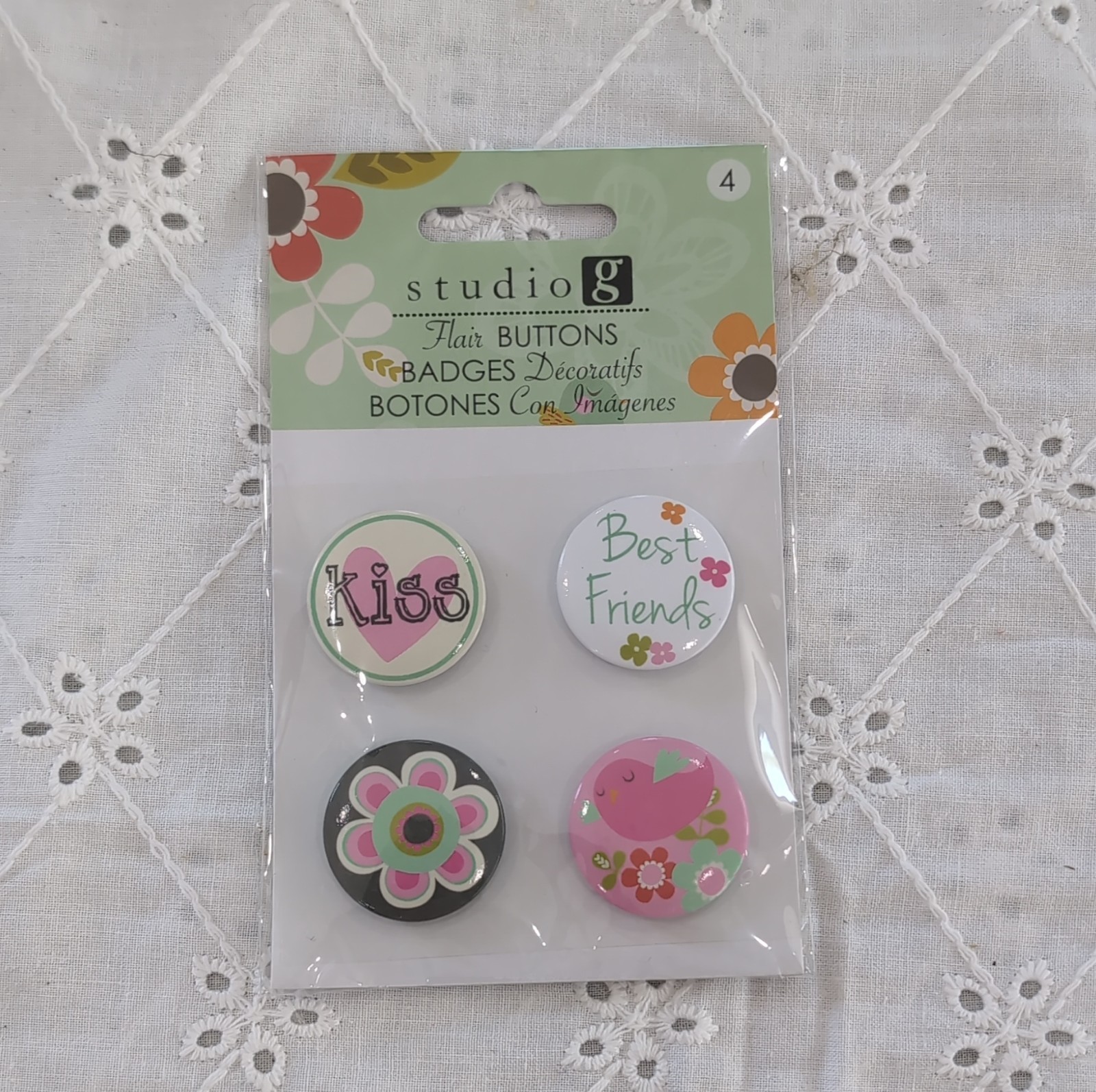 studio g Flair Buttons Scrapbooking Embellishments Lot of 5 Packs