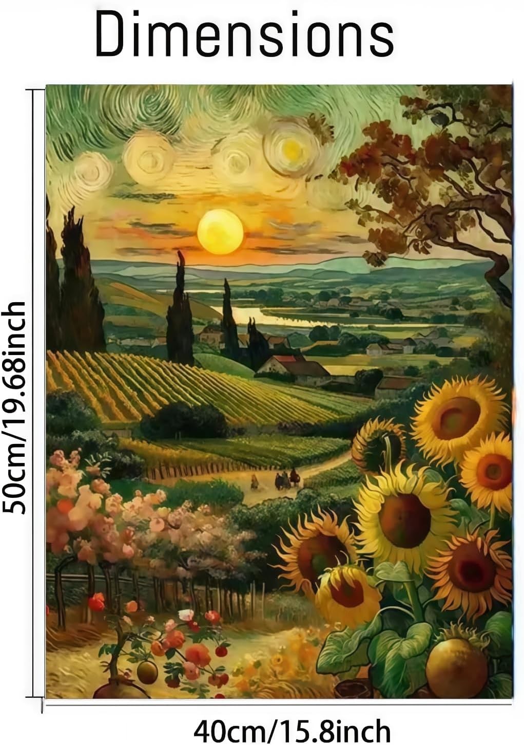 CSZPPQAF Paint by Numbers for Adults Beginner, Sunflower Landscape PB160-1
