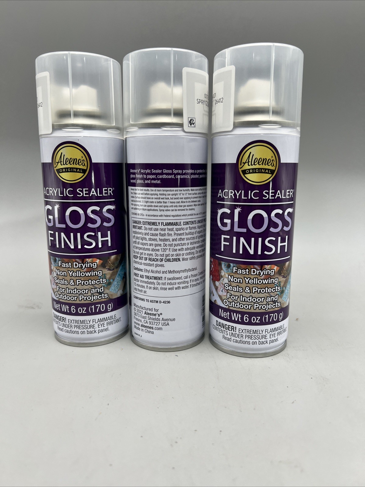 3 cans of Aleene’s 26412 Spray Gloss Finish 6 Oz Acrylic Sealer Original version