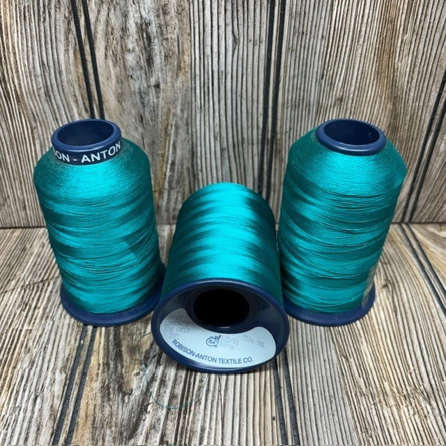Lot of 3 Pine Green Robison-Anton Textile Co Rayon Thread 5500 YDS