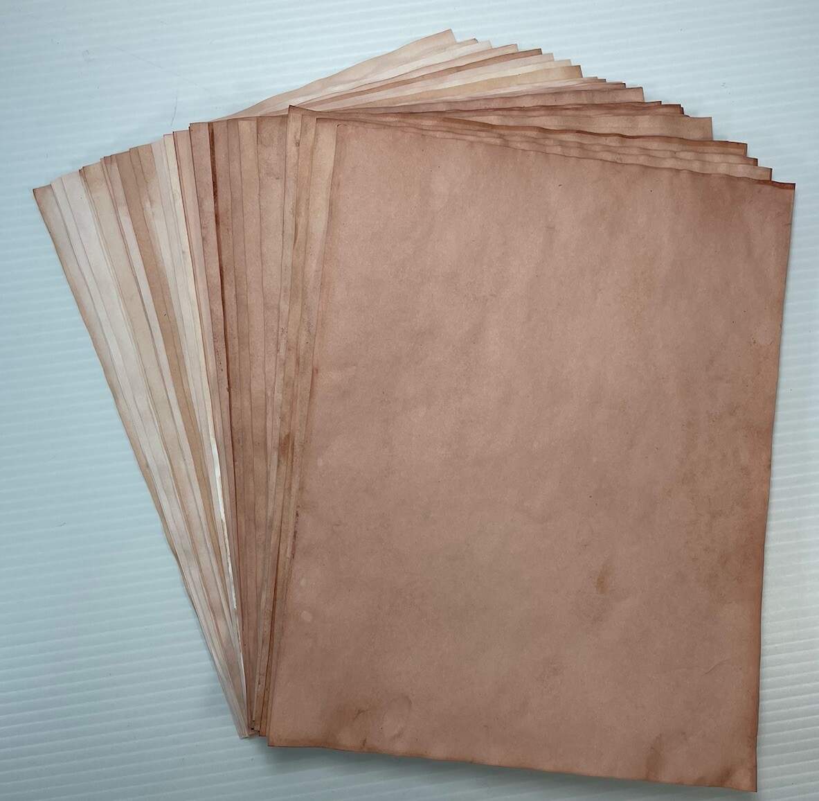 30 Avocado Dyed 8.5″x11″ Papers, Hand Dyed Papers, Junk Journal Supply