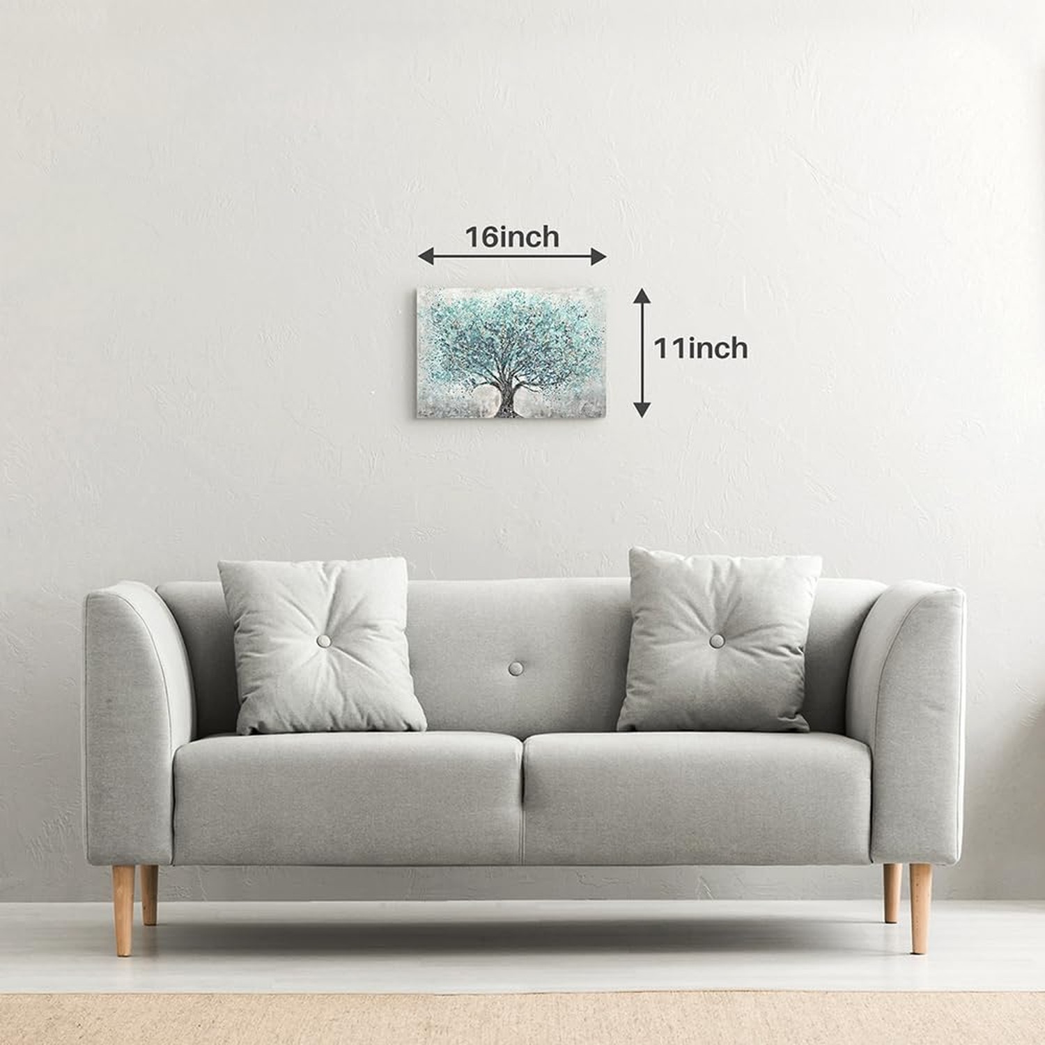 Abstract Tree Canvas Wall Art: Tree Landscape Picture Blue Painting Nature Ar…