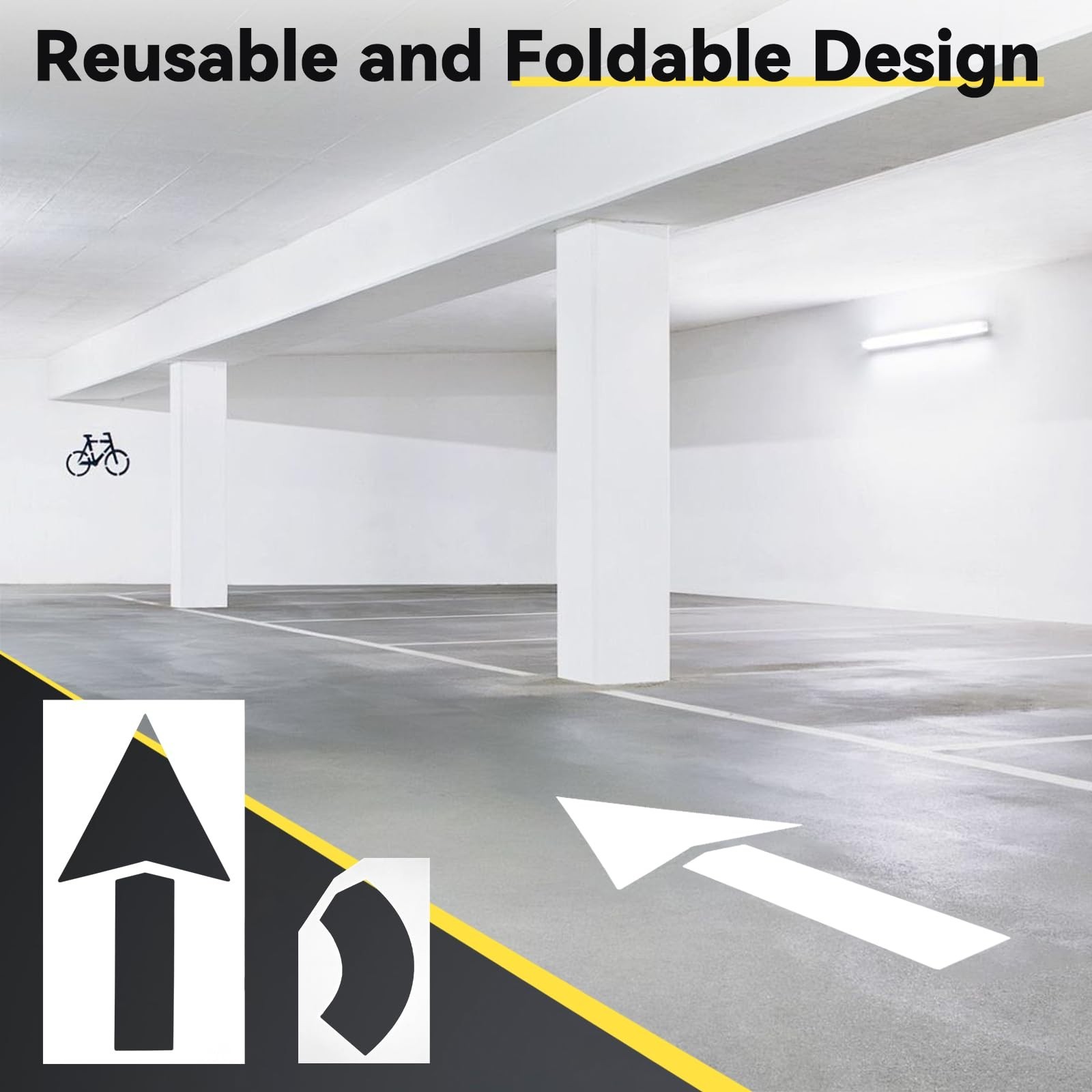 Large Straight Arrow Stencils 33″x60″ Reusable Pavement Marking Kit – Foldable D