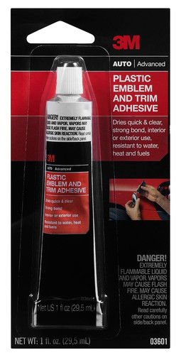 3M Plastic Emblem & Trim Adhesive (03601), 1 fl oz Tube (Pack of 3) –…