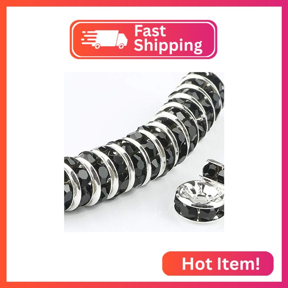 Rondelle Spacer Beads for Jewelry Making, Rhinestone Spacer Beads Crystal Bead S