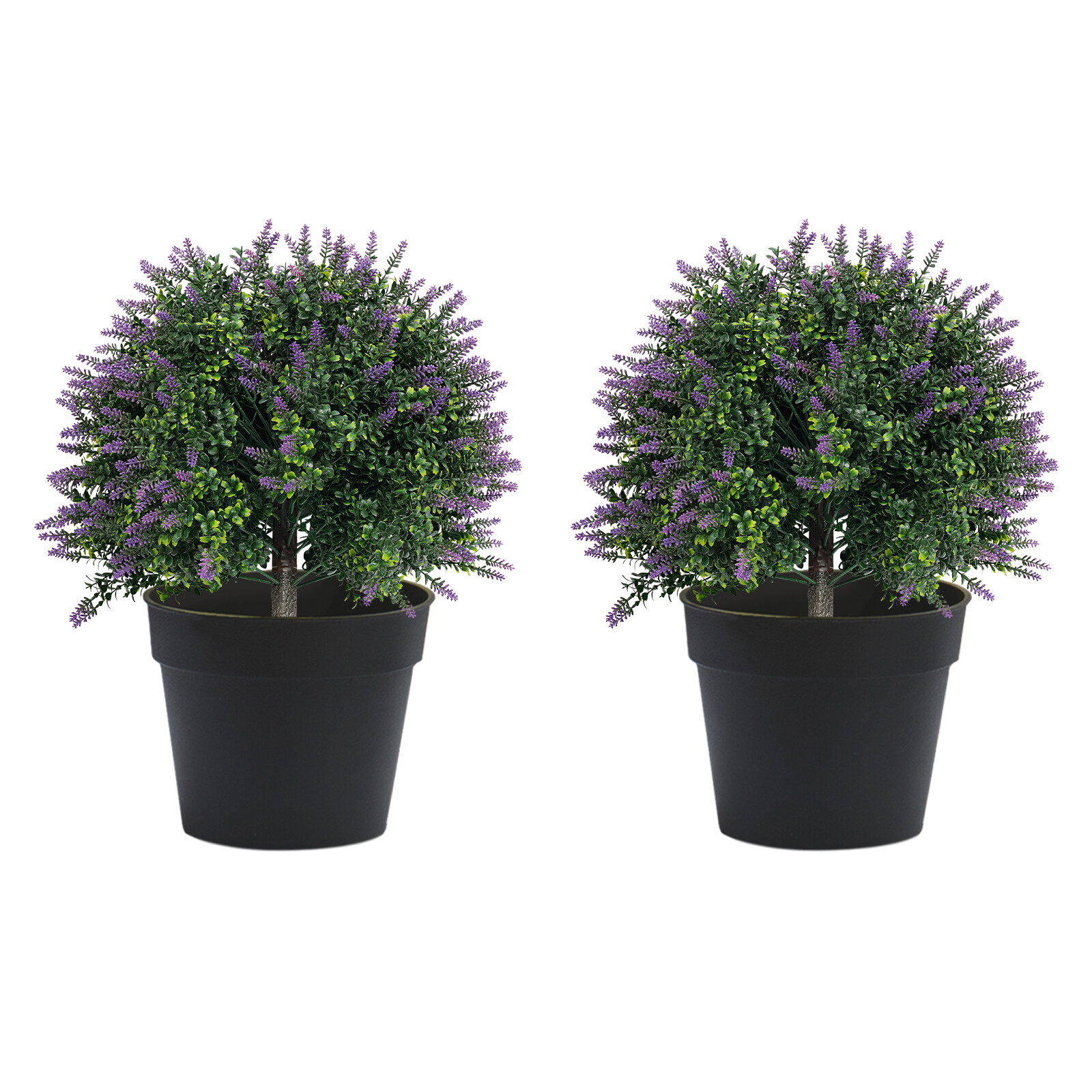 2 Pack Artificial Lavender Plants Outdoor Indoor Fake Flowers with Ground Spikes