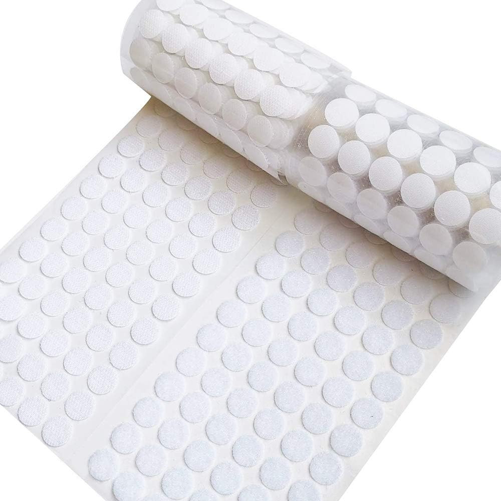 Self Adhesive Dots, Strong Adhesive 1000Pcs 0.59″ Diameter Sticky Back Nylon