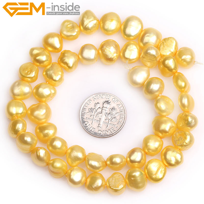 Real Baroque Flat Cultured Freeform Freshwater Pearl Beads Jewelry Making 15″
