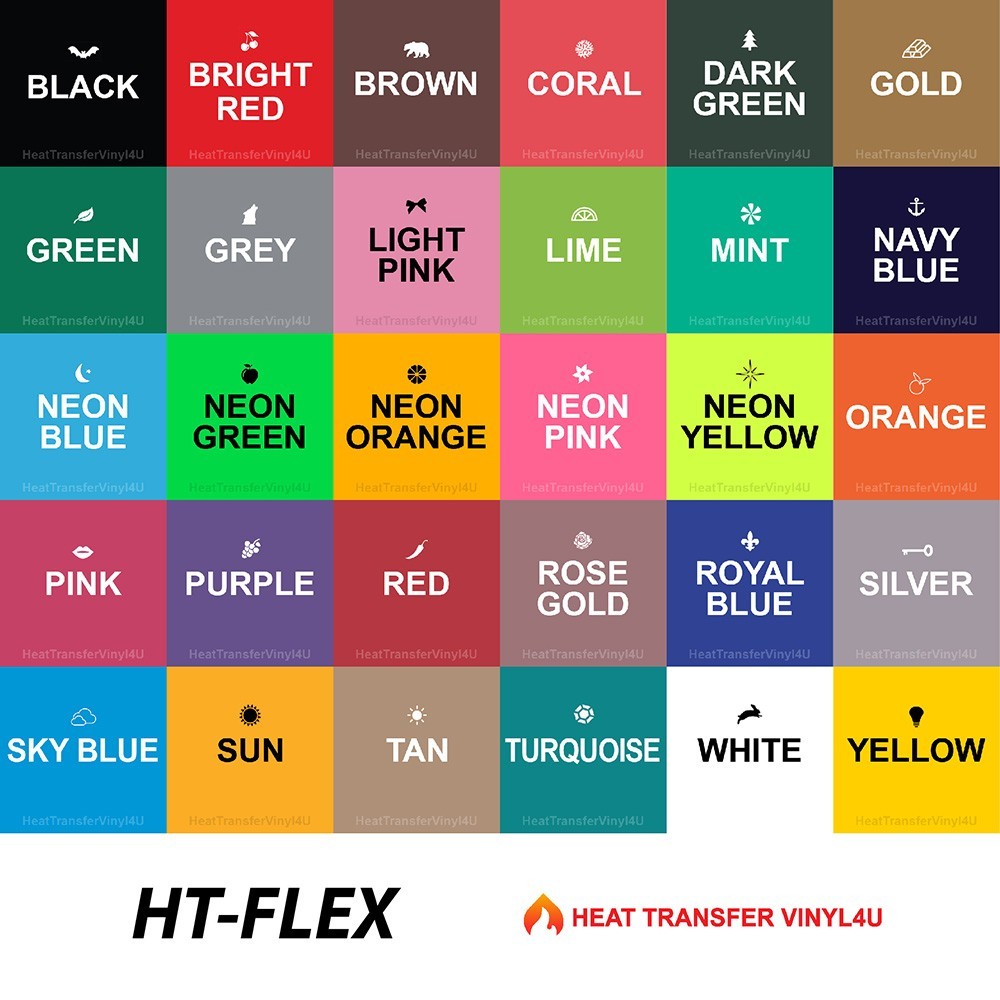 HT-Flex 20″ Heat Transfer Vinyl Roll HTV Iron-on Heat Press for Garments