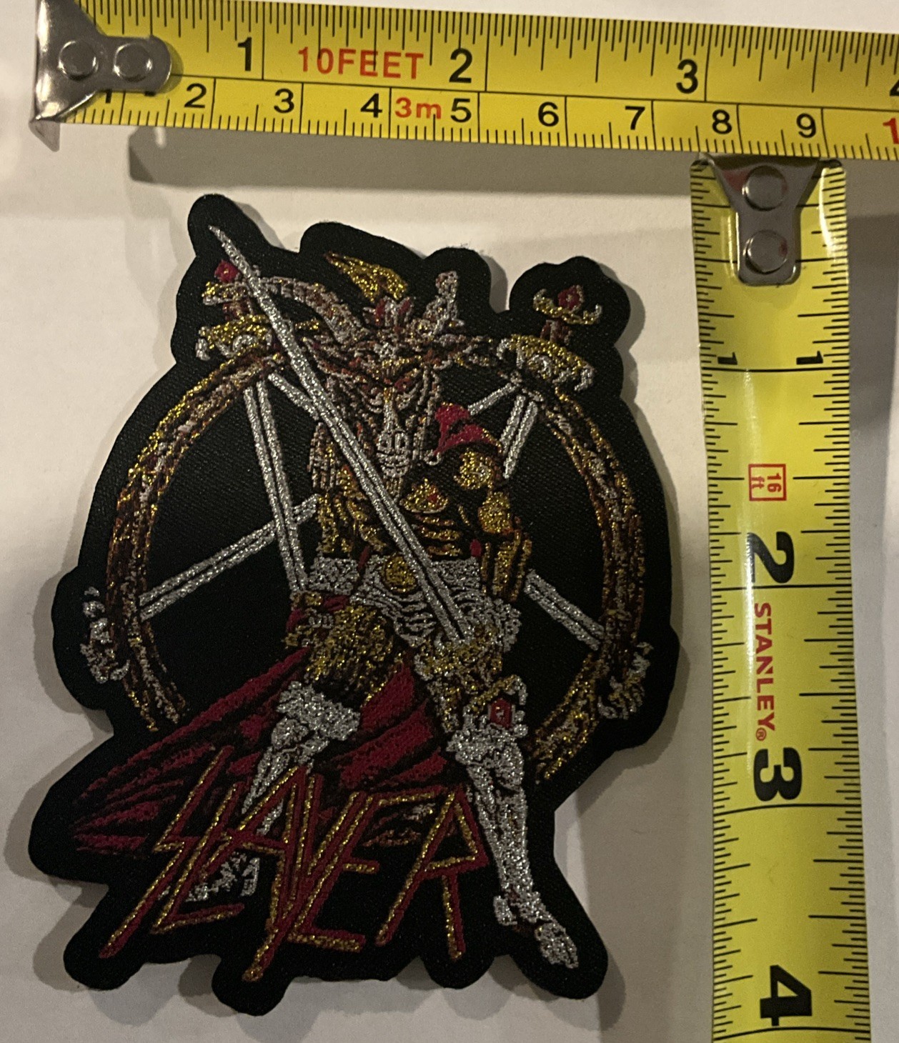Slayer – Show No Mercy 3″ x 4″ Shaped Woven Patch [Thrash Metal]