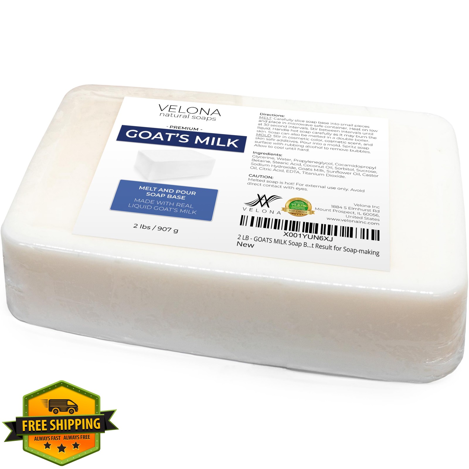 velona 2 LB – Goats Milk Soap Base SLS/SLES free | Melt and Pour | Natural Ba…