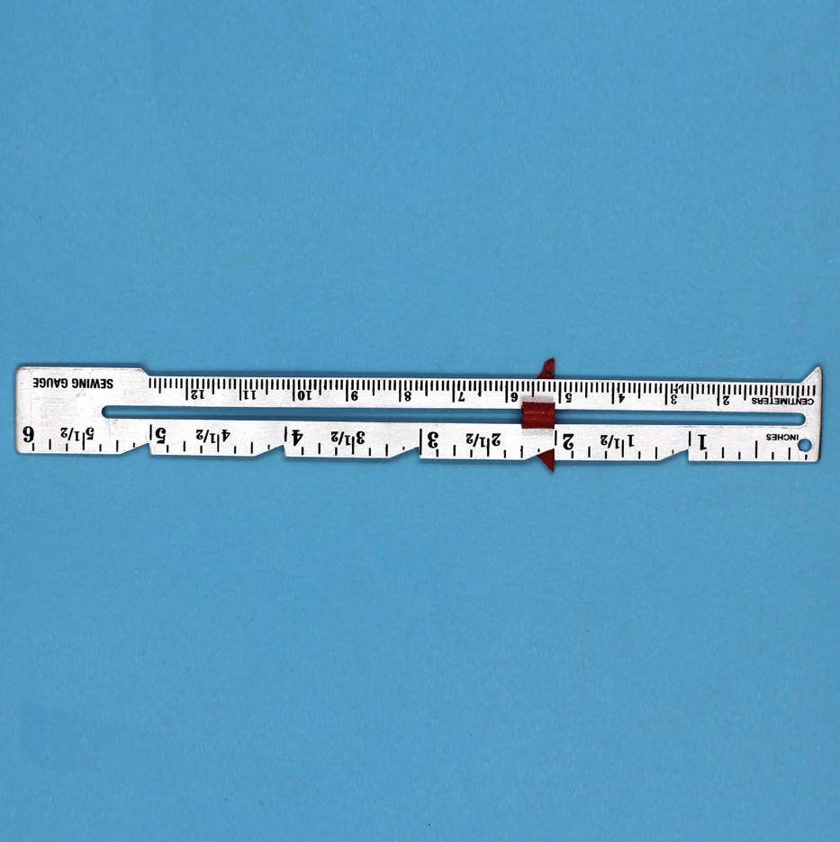 1pc Metal Sliding Sewing Gauge Quilting Measuring Tool Ruler – NEW