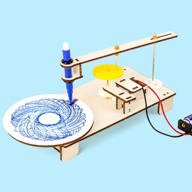 Creative Wooden Plotter Assembly Toy Enhances Kids Engineering Skills
