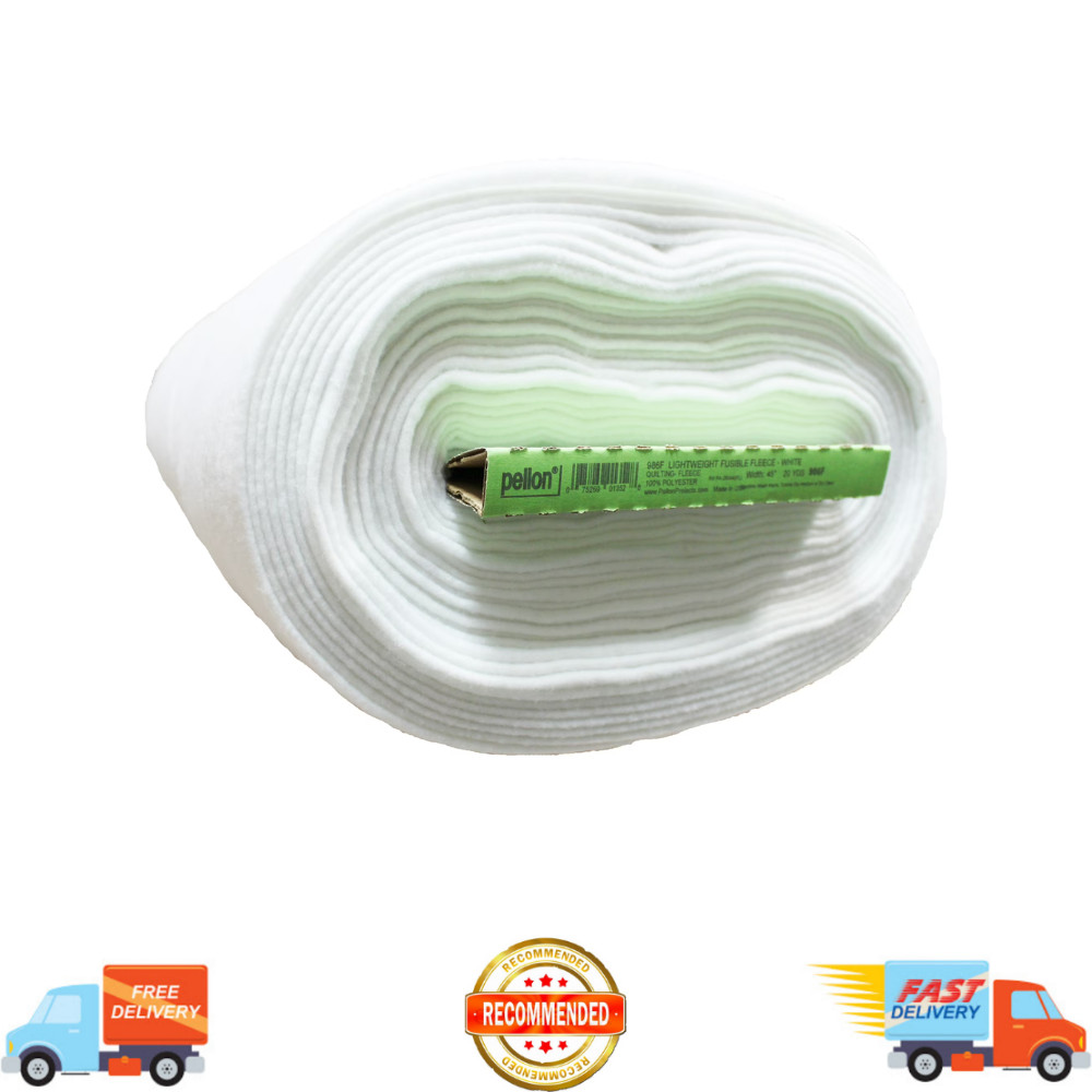 Pellon 986F Lightweight Fusible Fleece Fabric White 45″ x 20 Yards Bolt Sewing