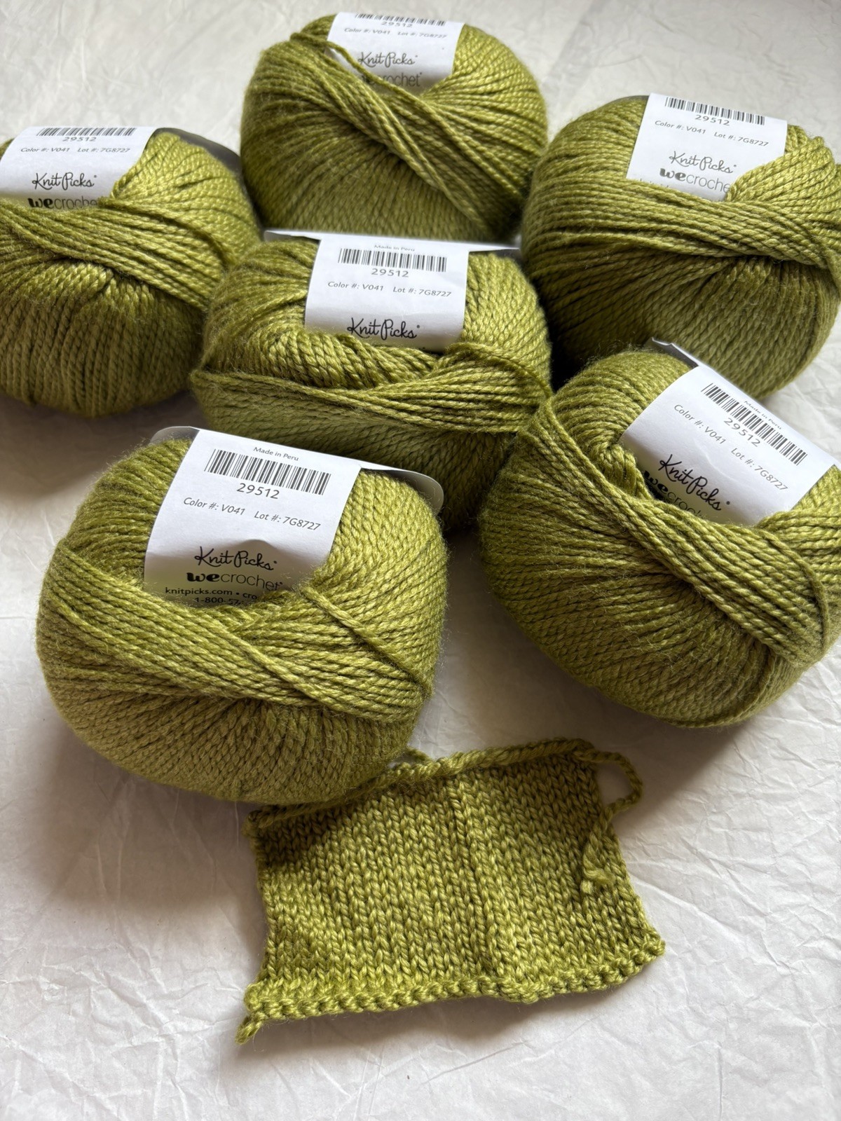 Knit Picks Galileo sport weight merino bamboo blend yarn, Orion yellow-green