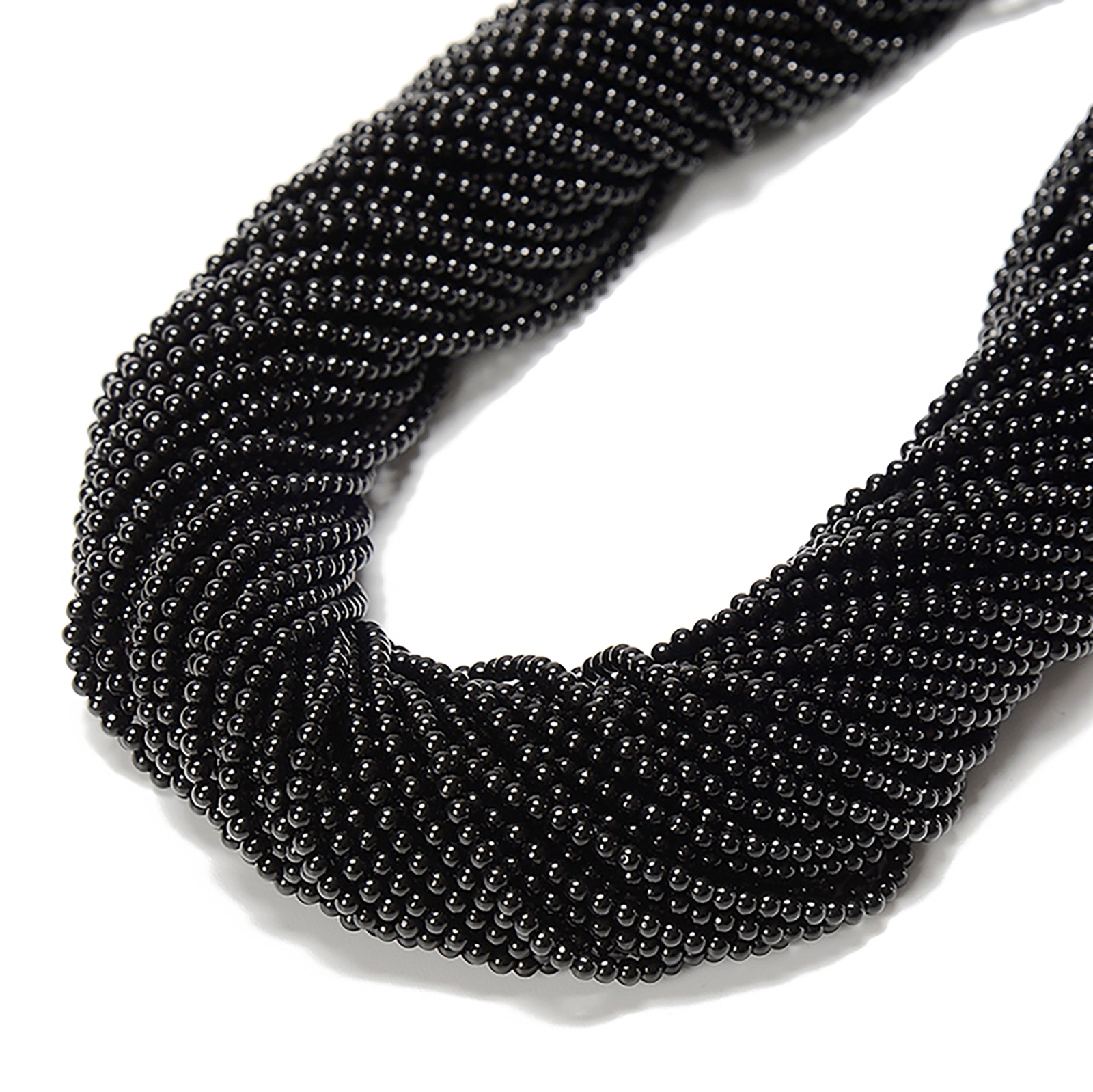 Black Onyx Smooth Round Beads Size 2mm 3mm 15.5” Strand
