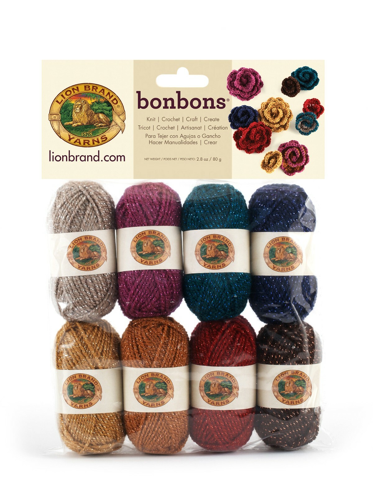 (1 Pack of 8 mini balls) Lion Brand Yarn 601-650 Bonbons Yarn, Party