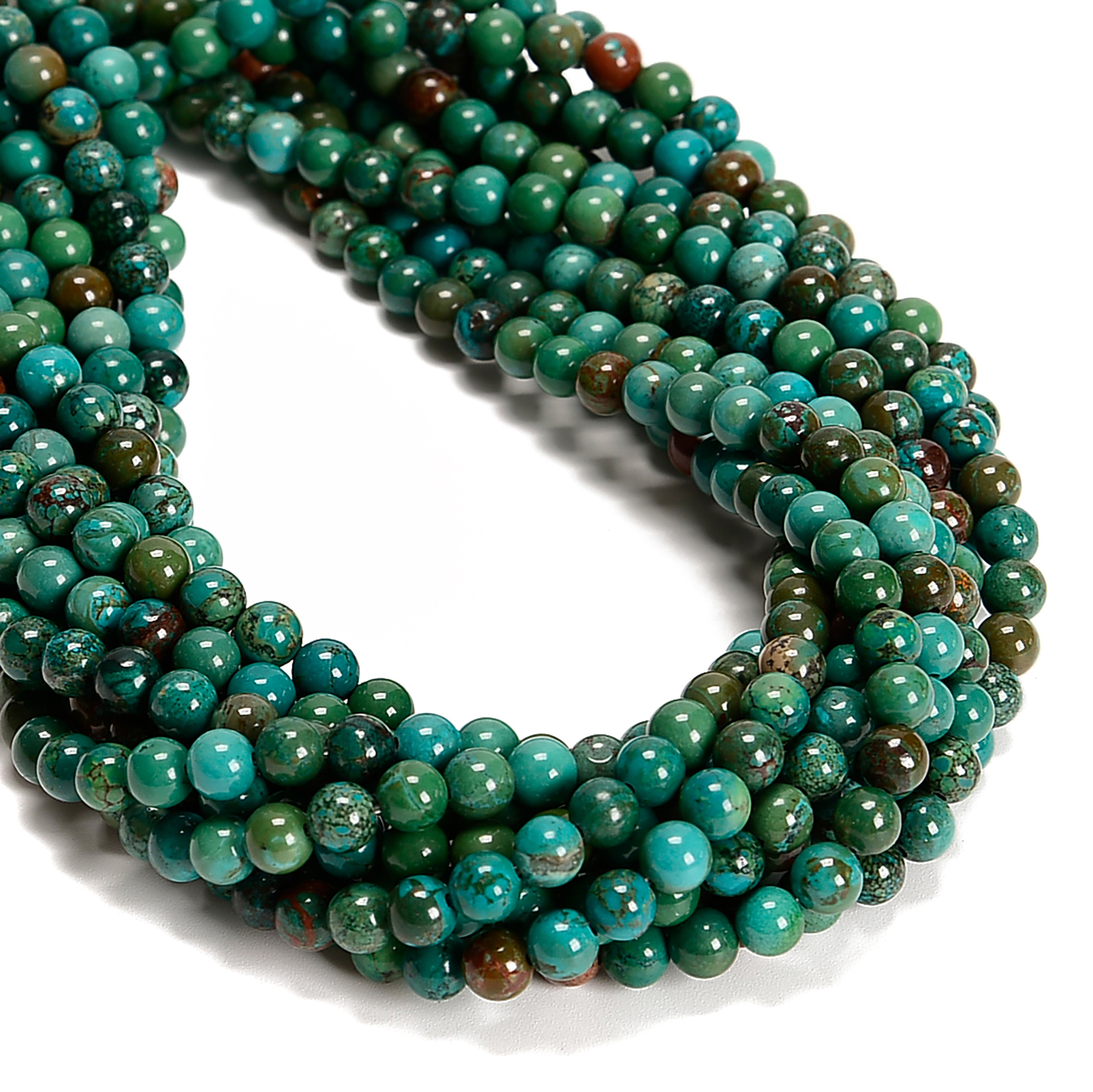 Multi Dark Green Turquoise Smooth Round Beads Size 6mm 8mm 10mm 15.5” Strand