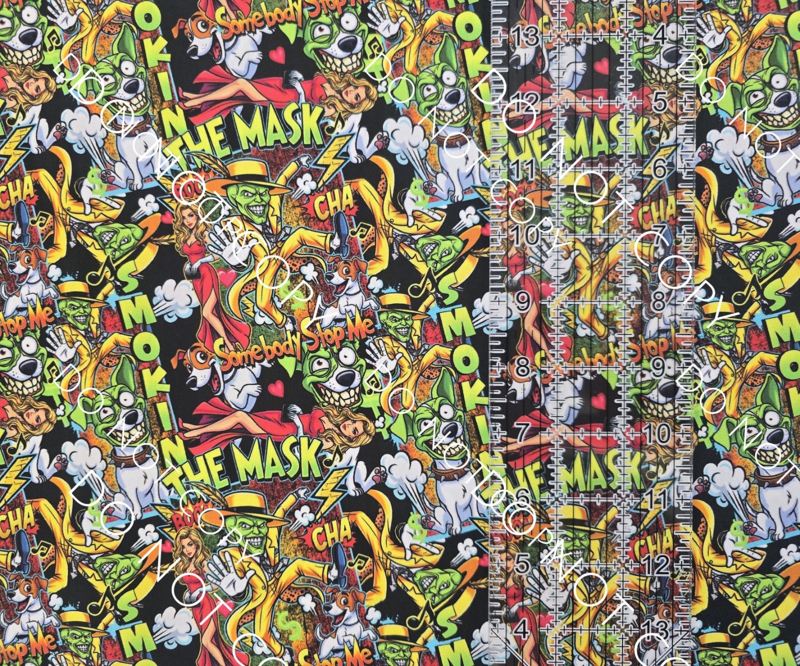 Custom 100% Cotton Woven Fabric The Mask Movie By the 1/4 yard 9×56