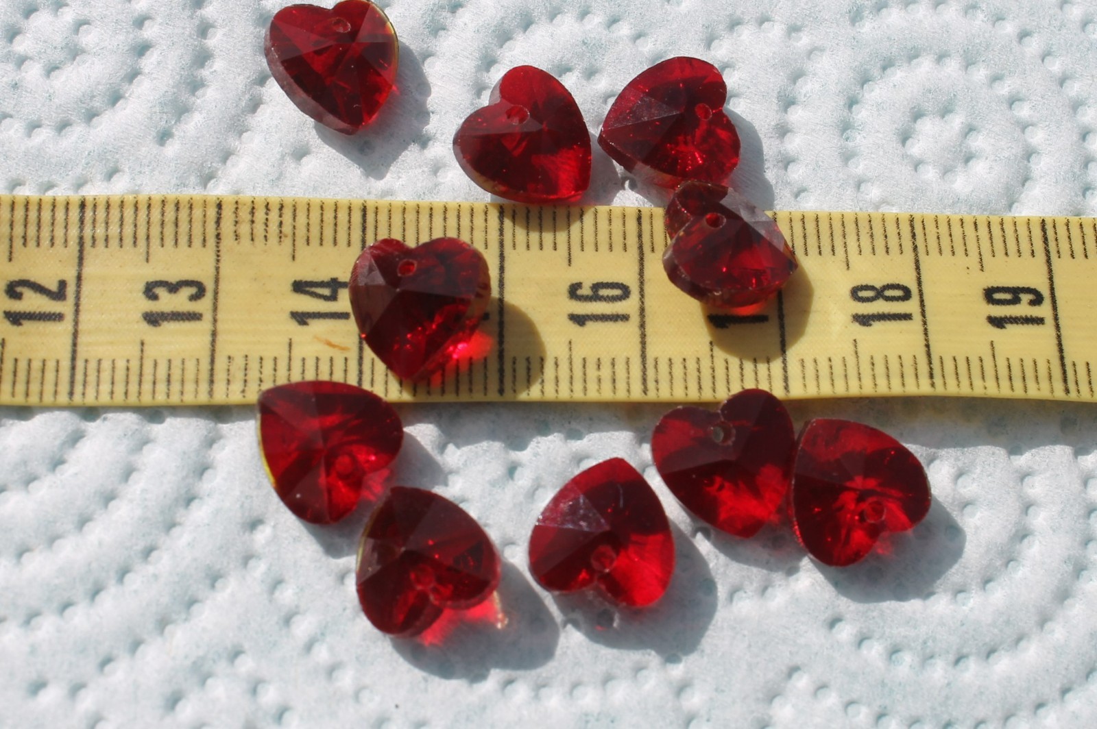 10x10mm Faceted Trans Dark Red Glass Crystal Heart Pendant, Charm Beads 10pcs