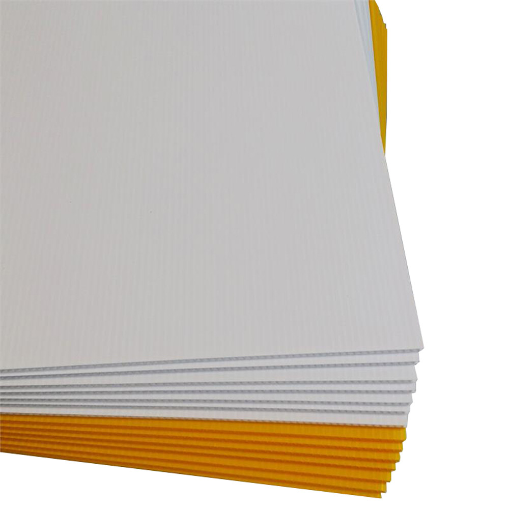 Corrugated Plastic Sign Blank Short Flute 4mm 24″x18″ White or Yellow Sheets NEW