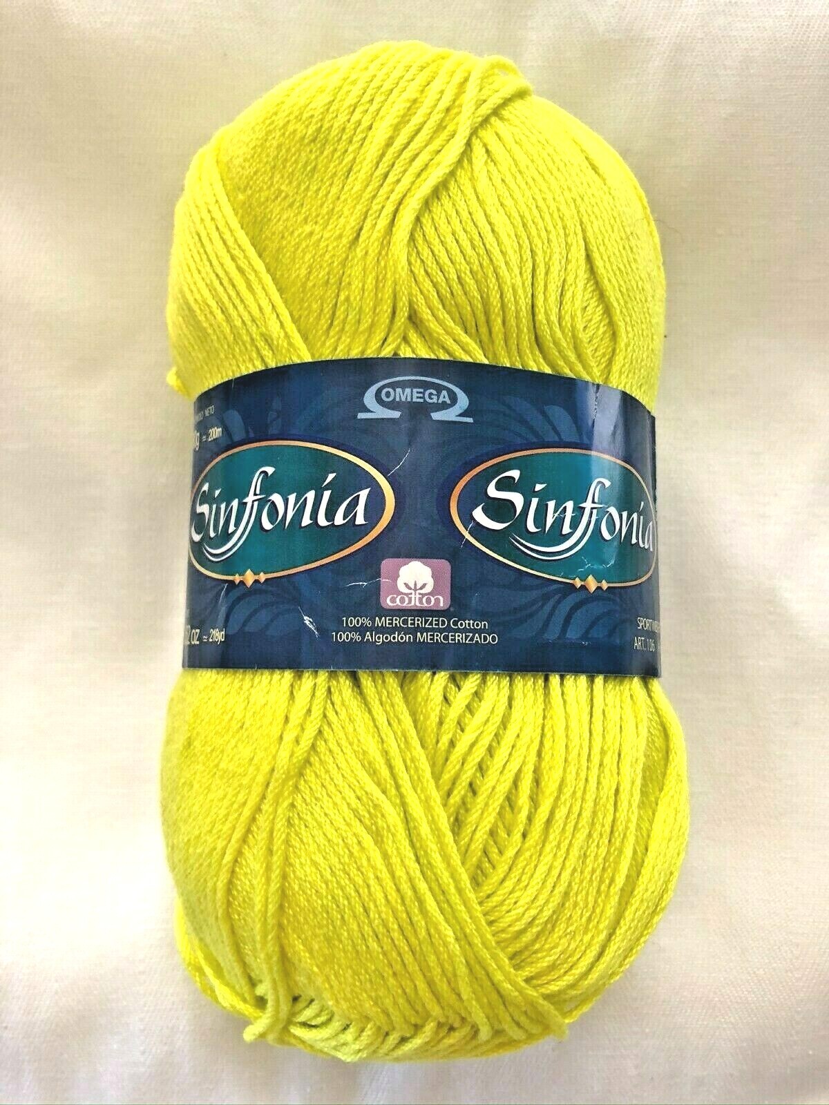 OMEGA SINFONIA hilaza-100%Cotton Yarn -3.52 oz/218 yd 100gr/200m #8 Sportweight
