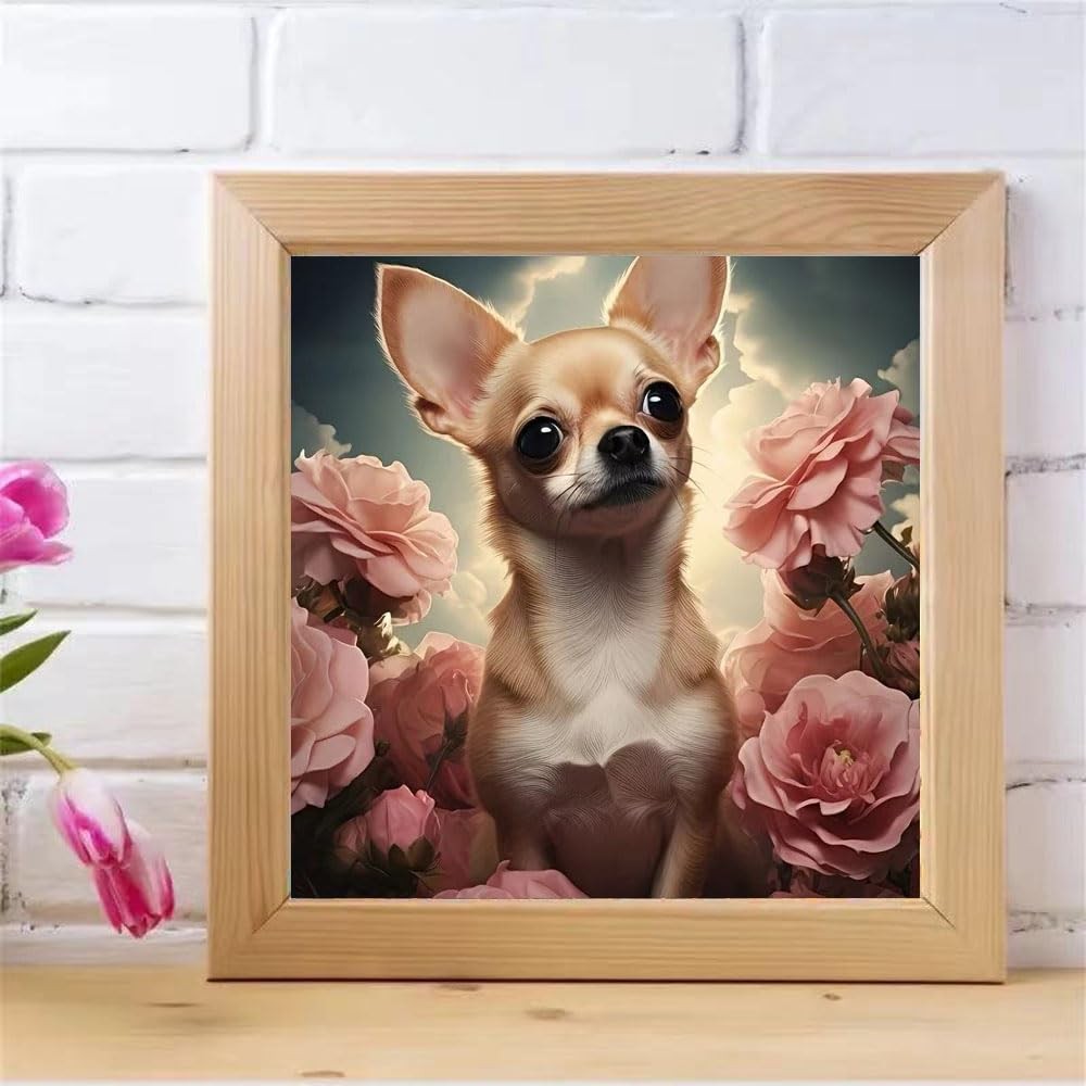5D Diamond Painting Kits for Adults Beginner,Animal Dog Flower Diamond Art Ki…