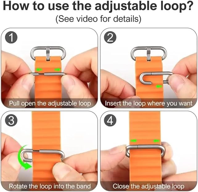 Metal Buckle Clamp for Apple Watch Ultra Ocean Band 49mm 45mm 44mm 42mm Silver