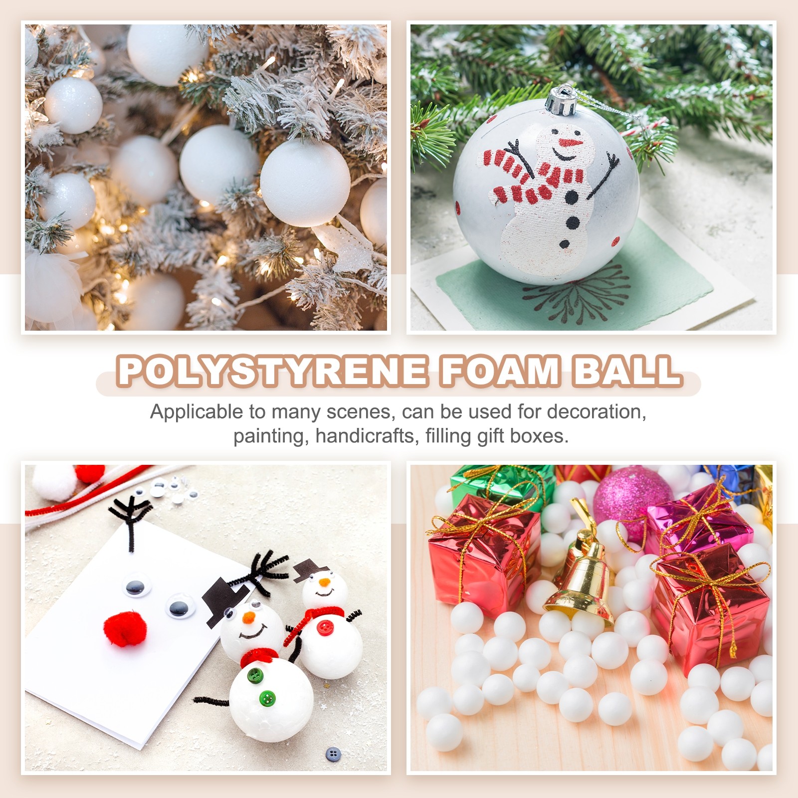 57 Pcs White Foam Balls 0.5 Inch Polystyrene Foam Ball for Crafts