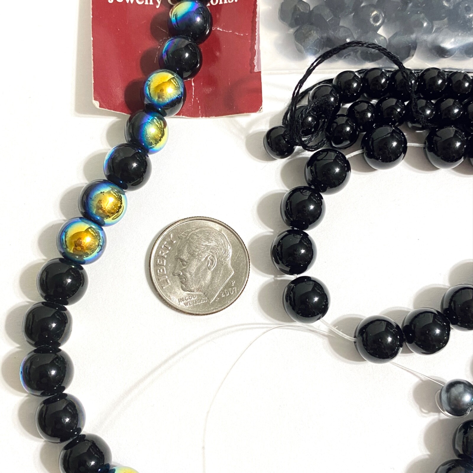 Glass Beads Jewelry Making Jet Aurora Borealis Black Faceted Smooth Mixed Lot