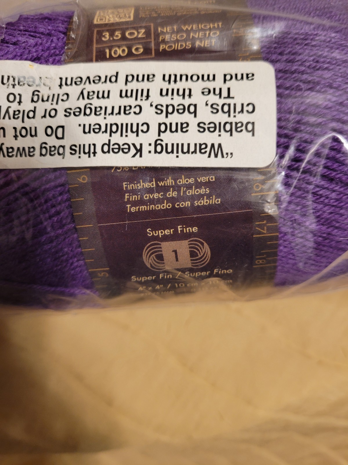 Lion Brand Sock-Ease Yarn 75% Wool, Super Fine Grape Soda