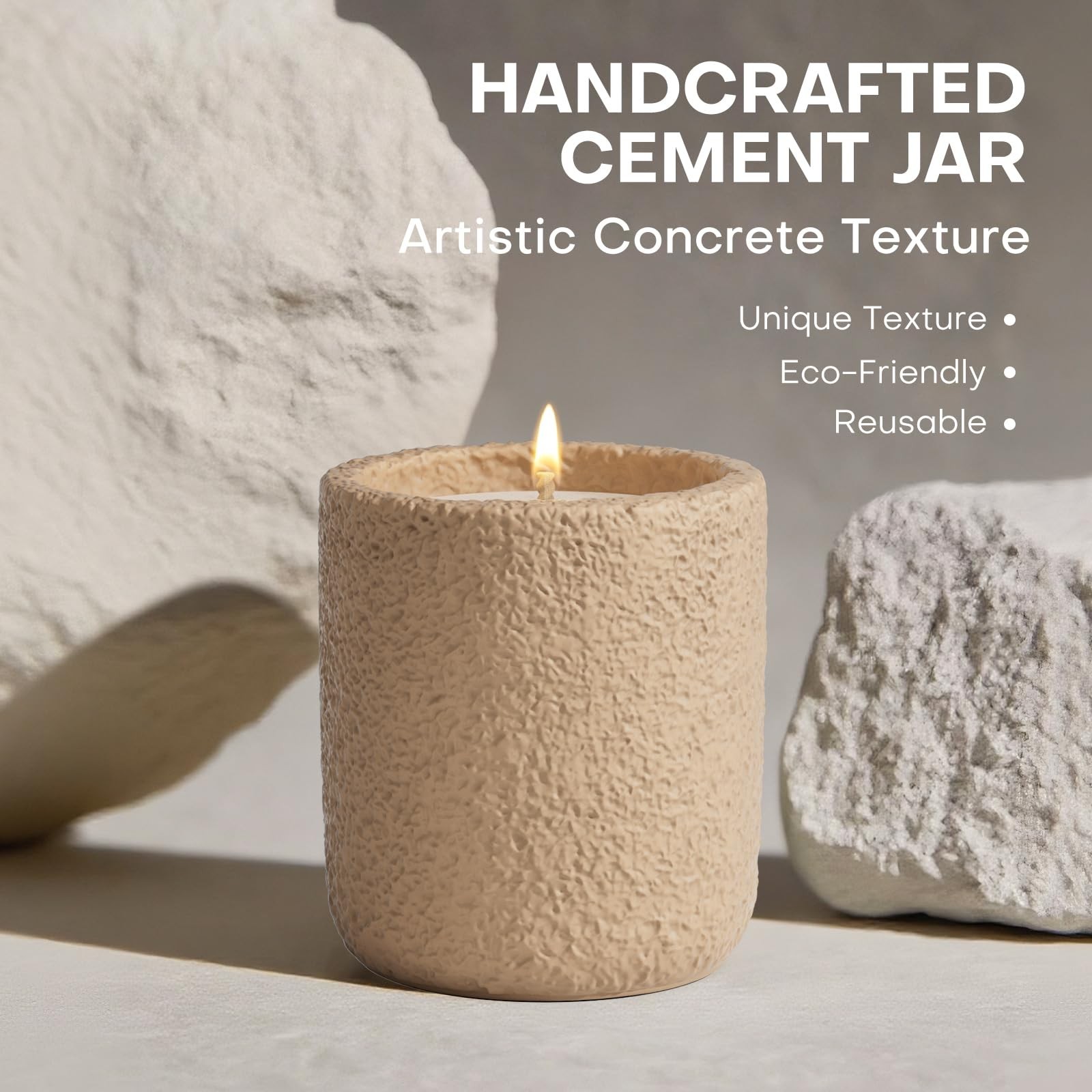 Scented Candles for Home, Natural Soy Wax Candle Gift, Non-Toxic Cement Jar C…