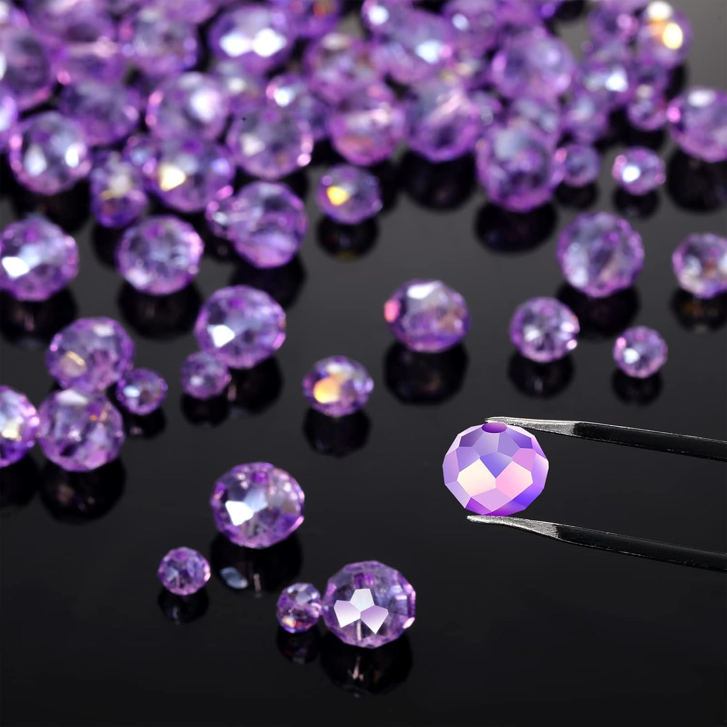 WILLBOND 600 Pcs Crystal Glass Beads for Jewelry Making Bulk Suncatcher Faceted
