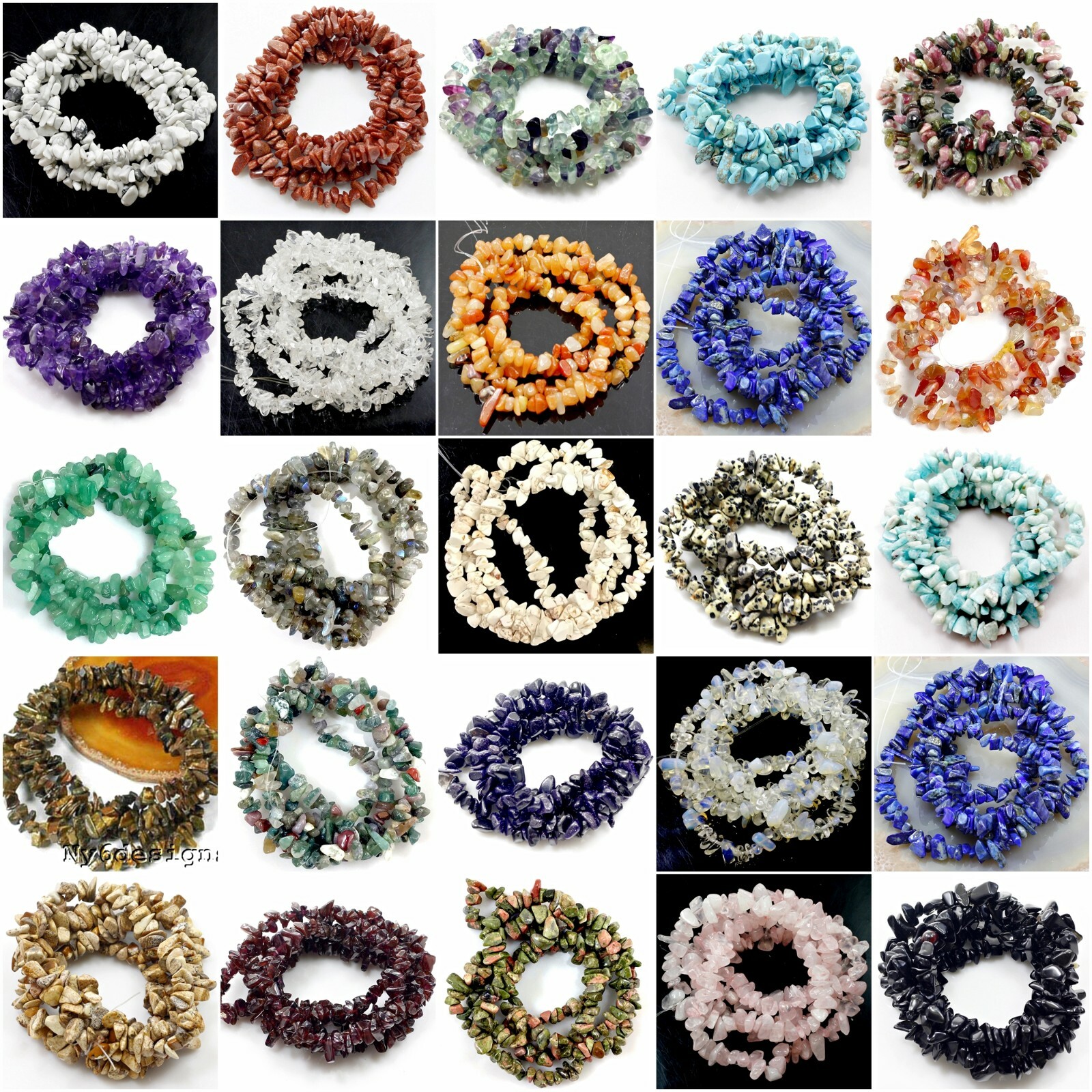 Natural Gemstone Chips Nugget Freeform Loose Bead 32″ Chip Pebble Jewelry
