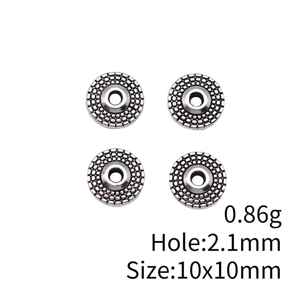 20/50PCS Antique Silver Tone Small Hole Round Spacer Bead 10X10mm GGS39-17115