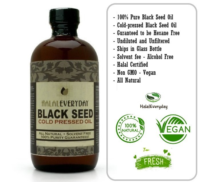 Black Seed Oil – 100% Pure Organic Cold Pressed Unrefined Virgin For Hair Skin
