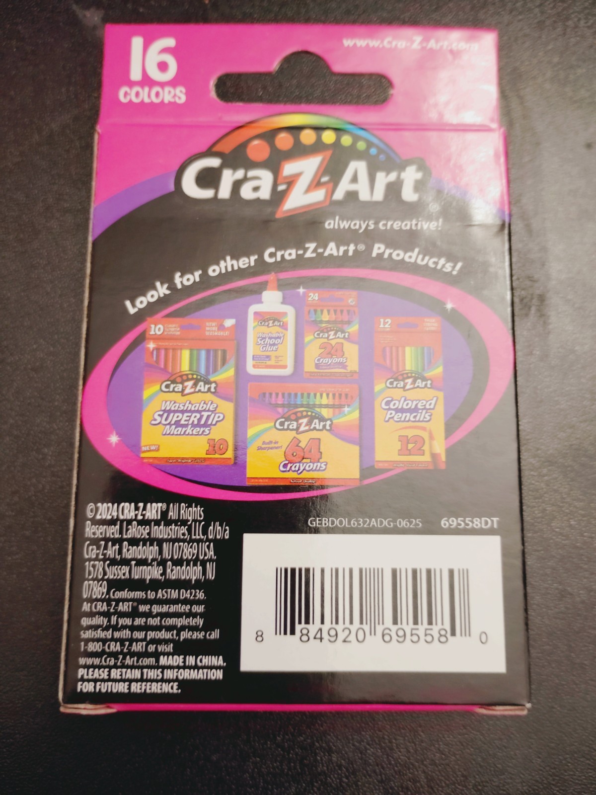Cra-Z-Art Scented Crayons 16 Colors Multicolor Non-Toxic MPN 69558DT