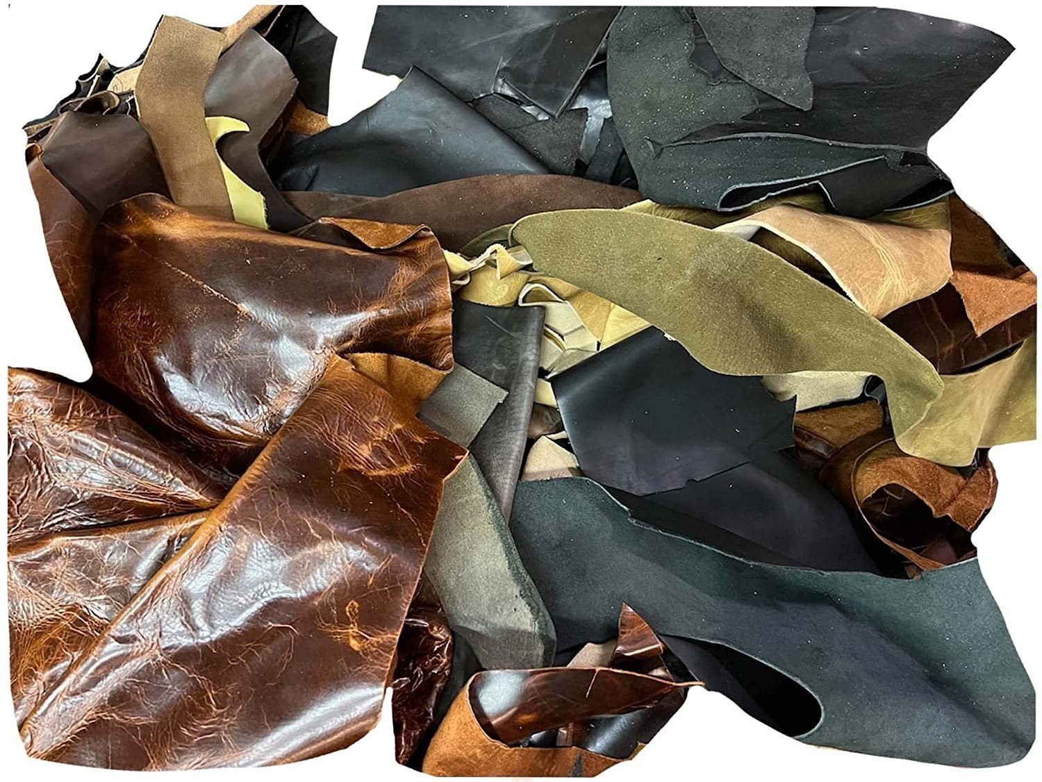 ELW Vegetable & OilTanned Leather Scraps 2-15 oz (1.4-6mm) 1-30 lb Sizes