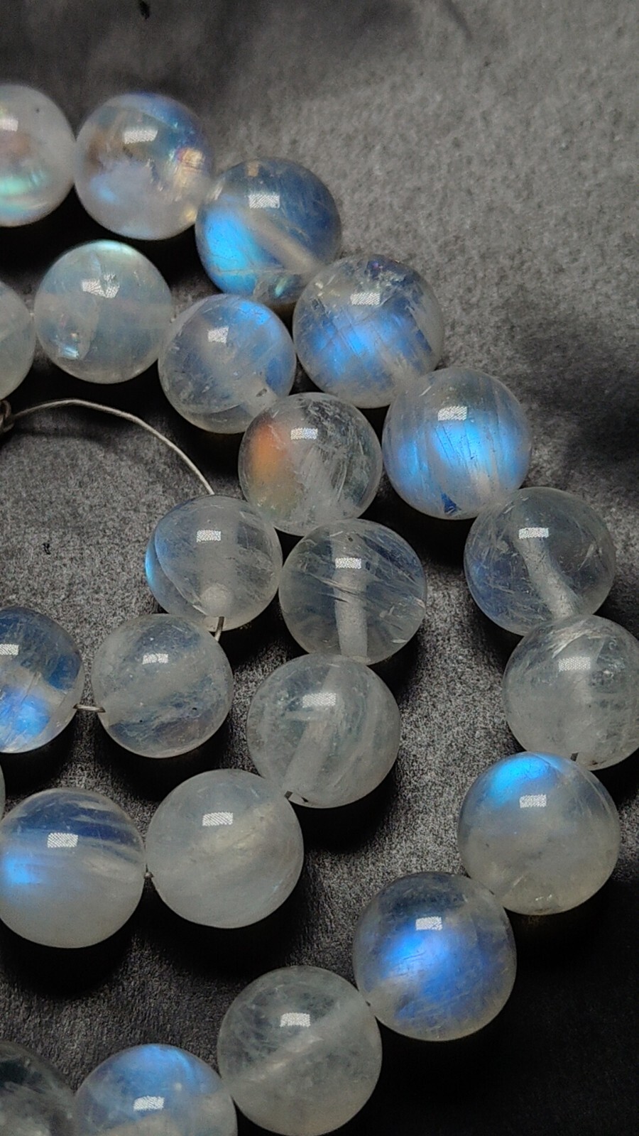 AAAAA Quality Natural Rainbow Moonstone Smooth Polished Rondelle Strand 9 TO11MM
