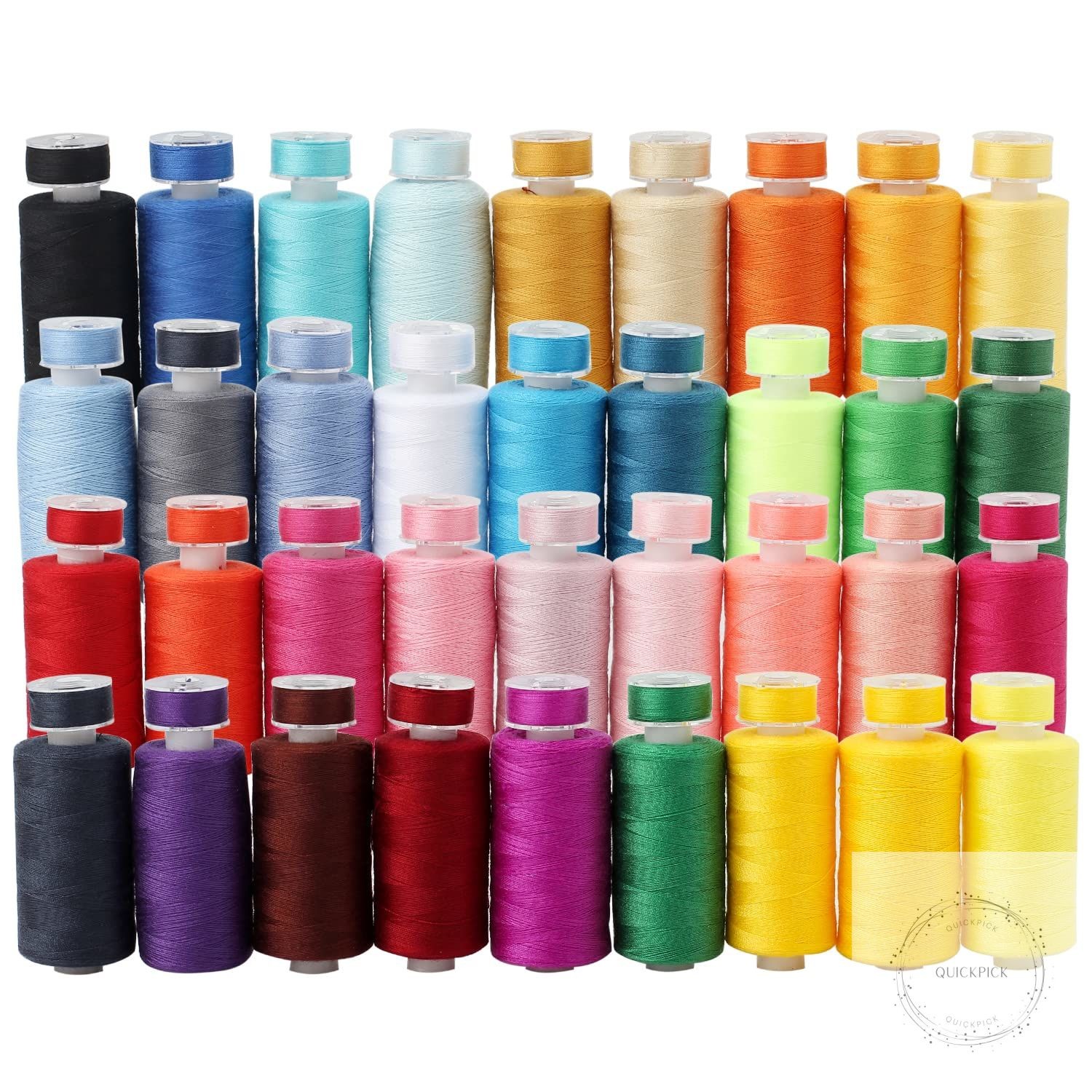 72Pcs Bobbins Sewing Threads Kit 36 Colors 500 Yards Sewing Polyester Thread
