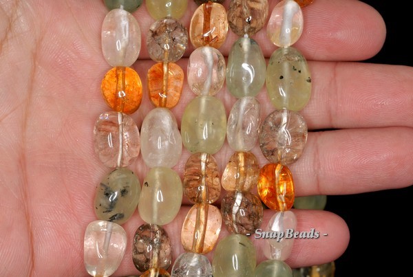18X11-12X9MM MIX QUARTZ GEMSTONE NUGGET LOOSE BEADS 7.5inch