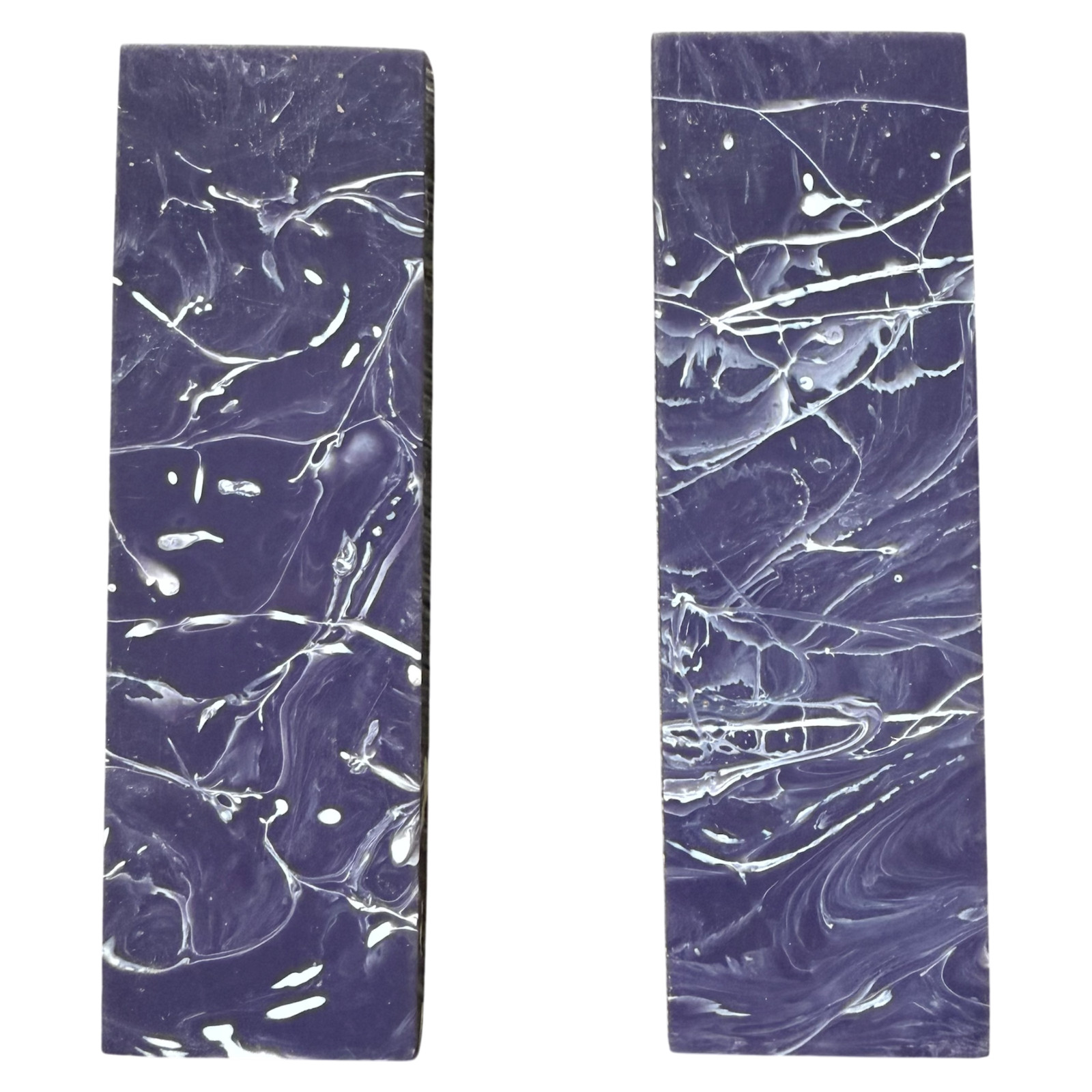Purple Swirl Resin Knife Scale Blank Pair 5″ Acrylic Crafting Material Set