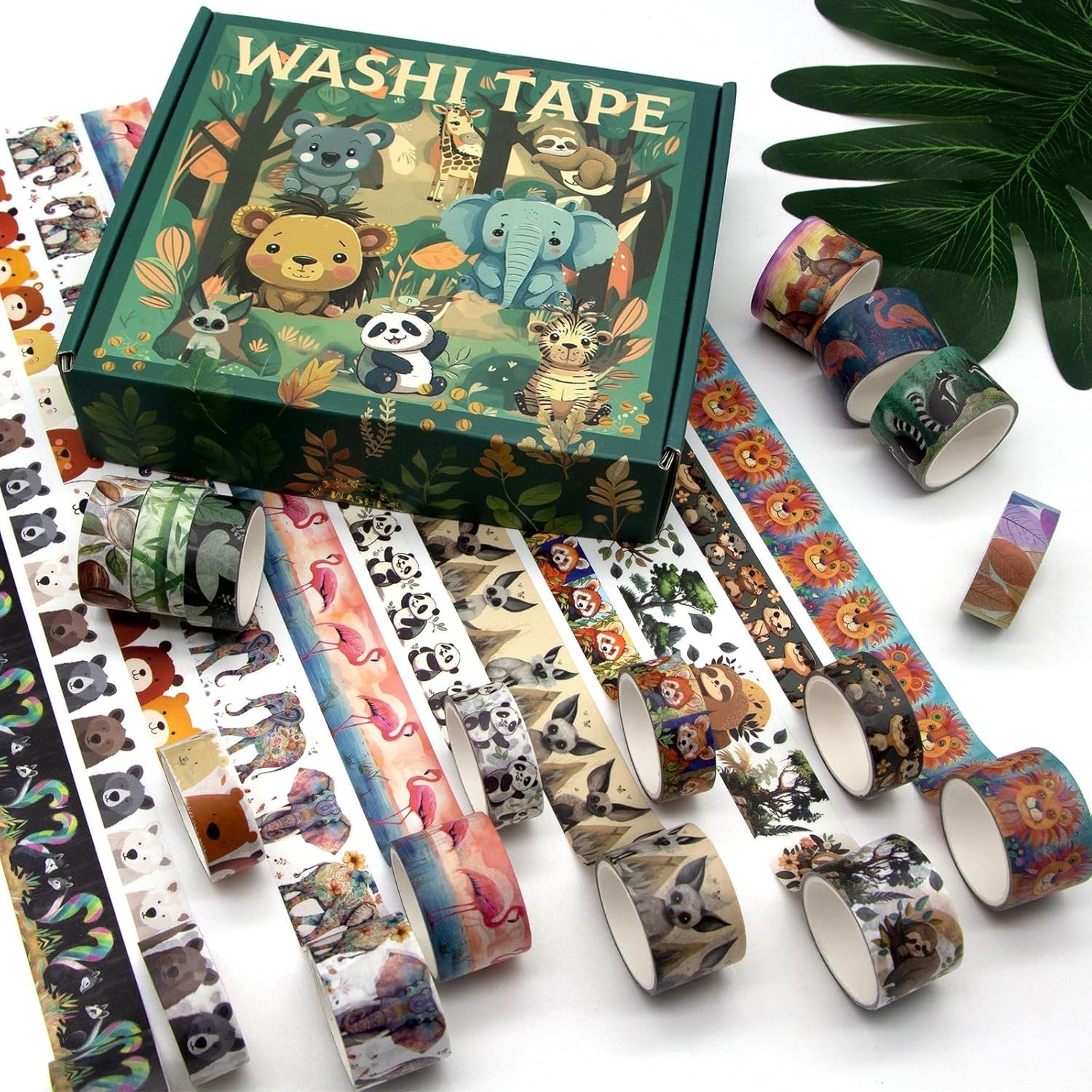 Water Resistant 38-Roll Washi Tape Set: Adorable Animal Designs for All Ages