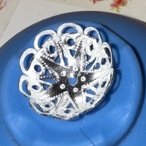 46 Bead Caps Silver-Filled Aluminum 19x7mm Star Flower Design. US Seller