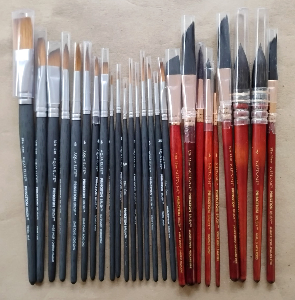 LOT OF 26 Princeton Neptune & Aqua Elite Synthetic Watercolor Paint Brushes NEW!