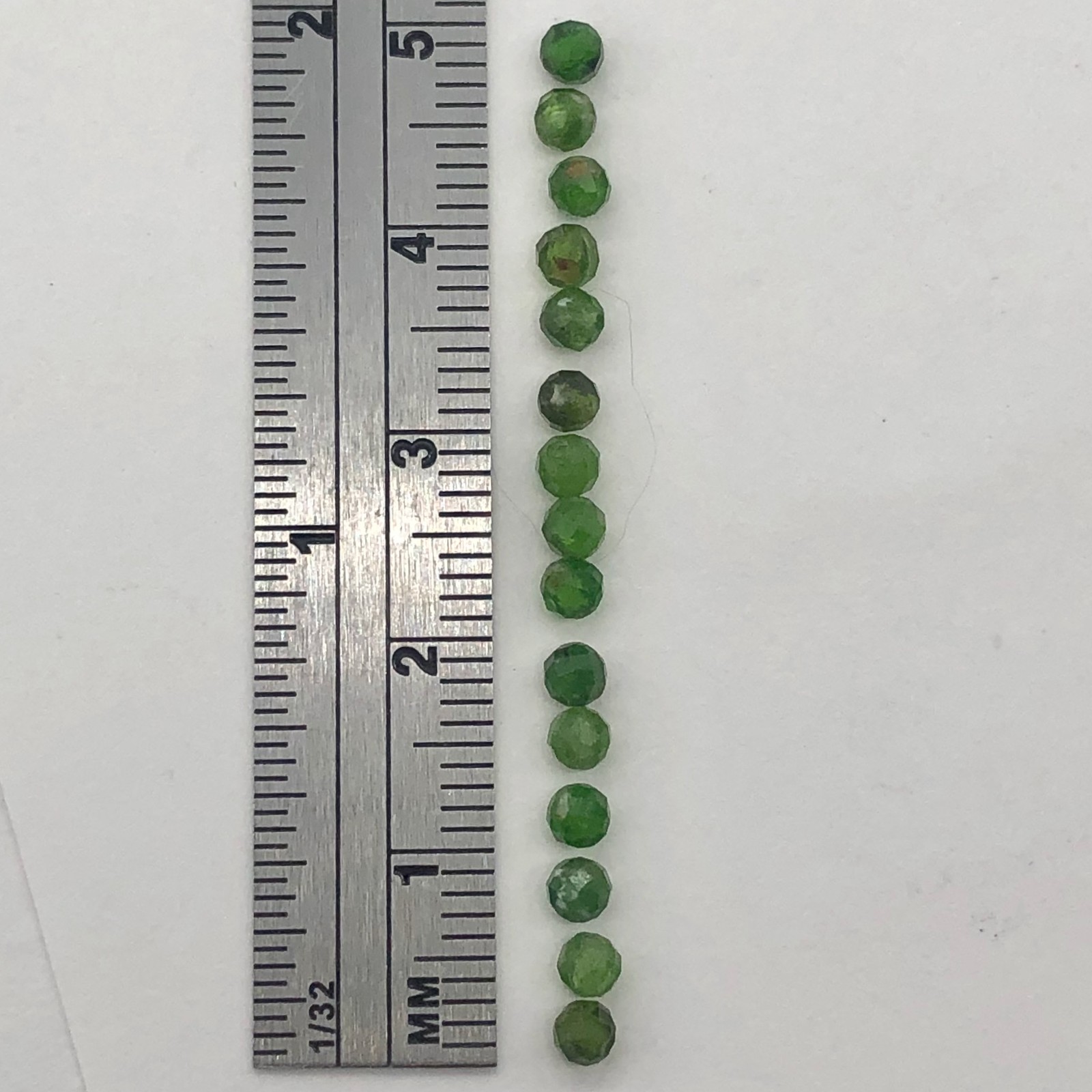 Chrome Diopside Faceted 15 1/2″ Strand Round | 3 mm | Green | 135 Beads |