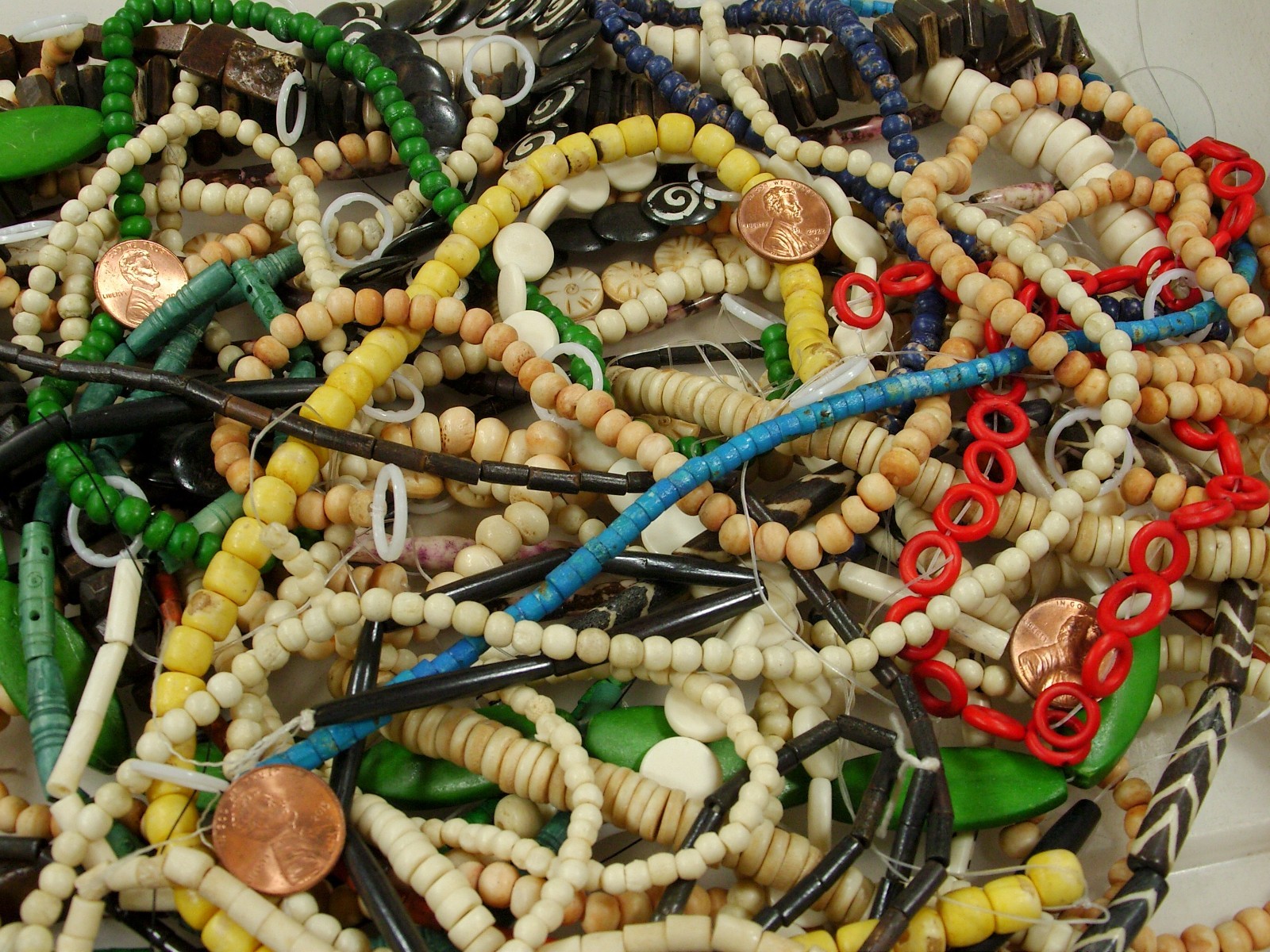 2 Pounds Assorted Shapes and Sizes India Water Buffalo Bone Beads Bulk (KRD-1) ⭐